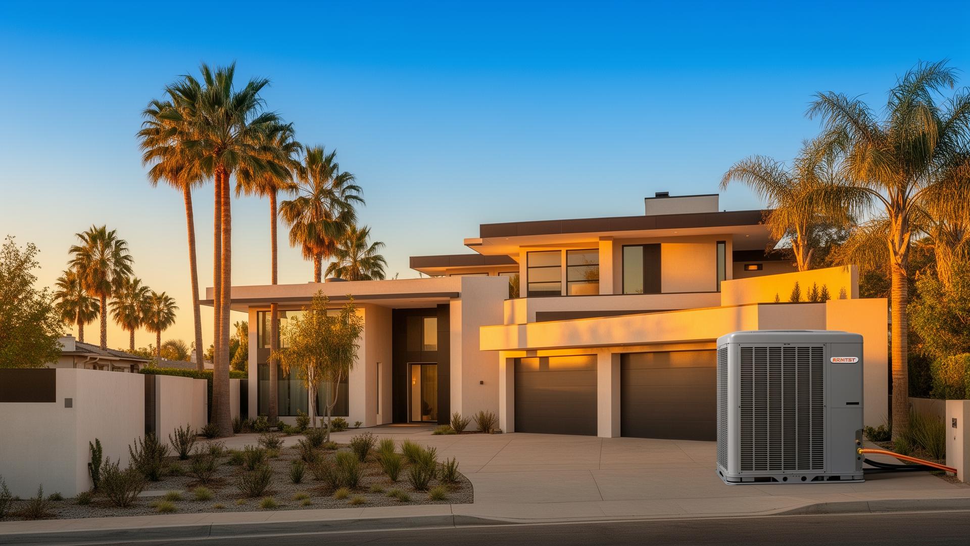 HVAC technician servicing AC unit in Santa Clarita